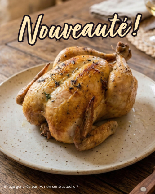 Poulet fermier des Landes rôti